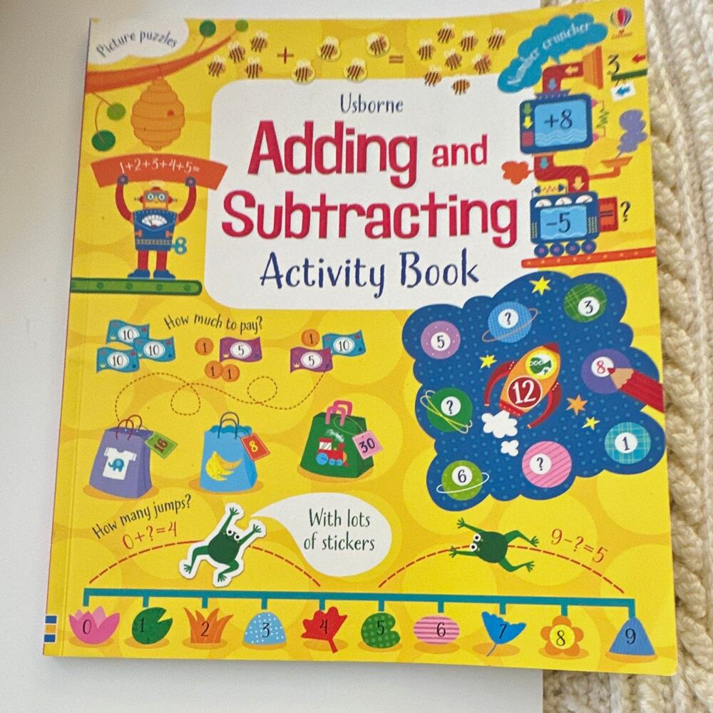 Usborne Adding and Subtracting Activity Sticker Book Paperback 2017 Ages 4-8